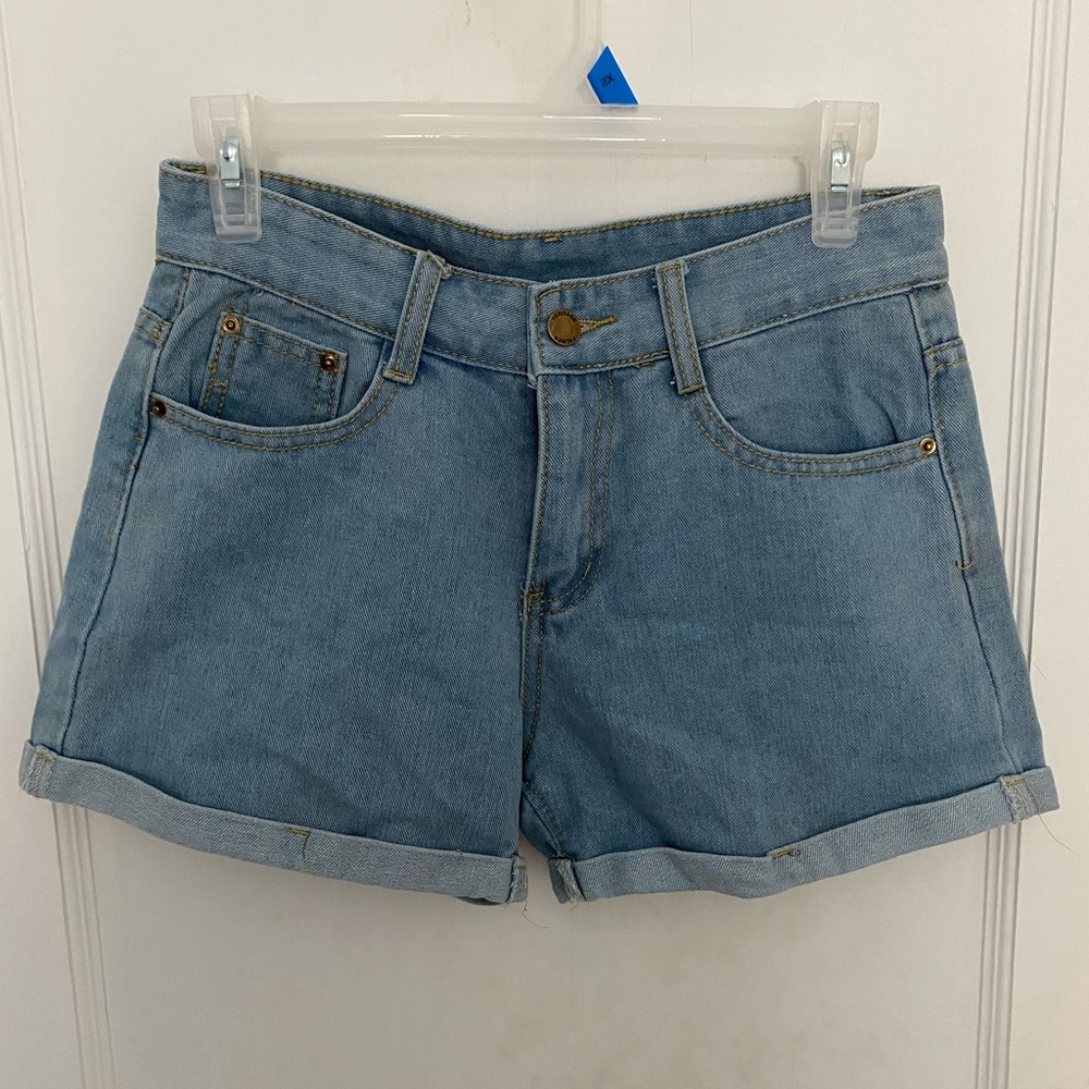 light blue denim shorts!